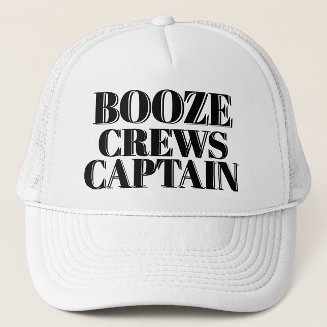 Casquette Funny Novelty Baseball Cadeau BOOZE CREWS CAPTAINE (Devant)