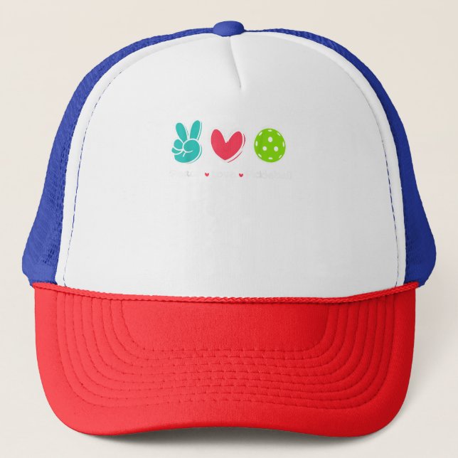 Casquette Funny Peace Love Pickleball Court Jouer Loves Pick (Devant)