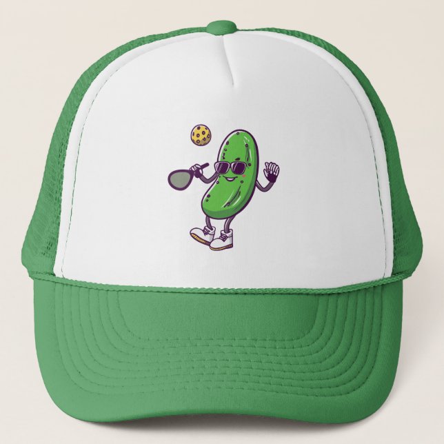 Casquette Funny Pickleball et Concombre Cool : Paddle en Jeu (Devant)