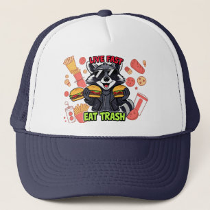 Casquette Funny Raccoon ‘Live Fast Eat Trash’