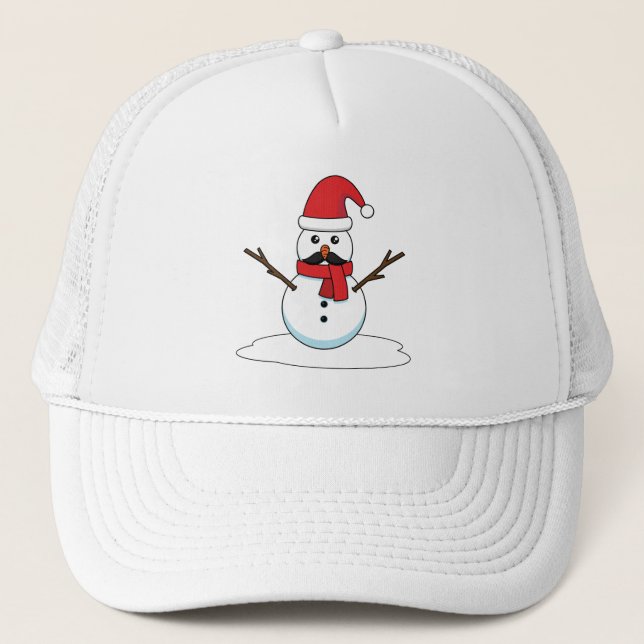 Casquette Funny Snowman avec Moustache et carotte (Devant)