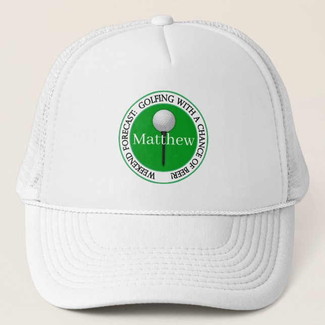 Casquette Funny Weekend Forecast Golf Ball Baseball (Devant)
