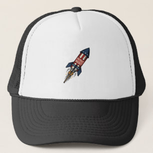 Casquette Fusée Patriot 14 juillet Dessin de feux d'artifice