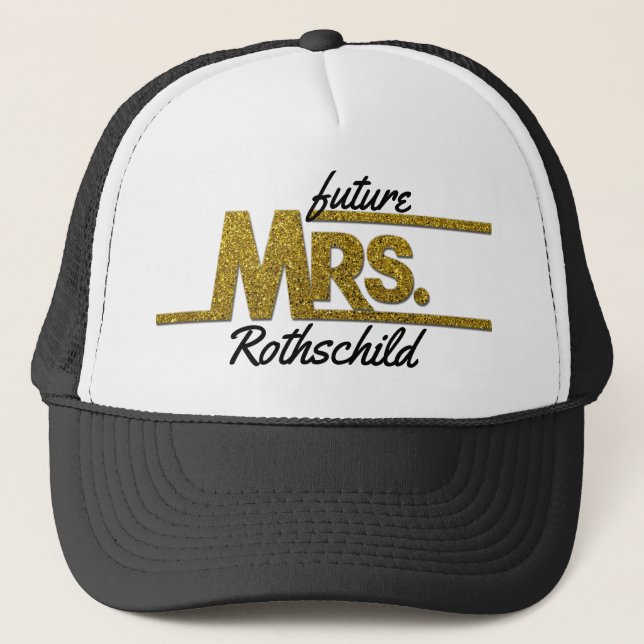 Casquette Futur mariage NOMMÉ de jeune mariée de Mme (Devant)