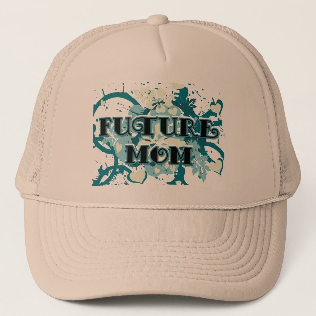 Casquette Future Mom - Coeurs et fleurs (Devant)