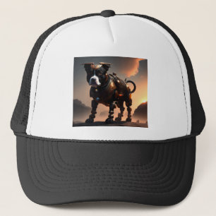 Casquette Futuriste Robot Staffordshire Bull Terrier, Casque