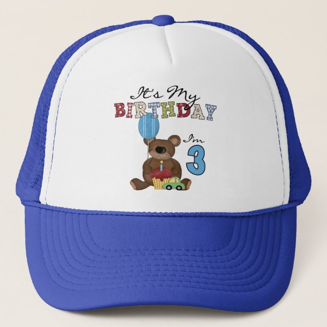 Casquette Garçon ours 3e anniversaire Tshirts et cadeaux (Devant)