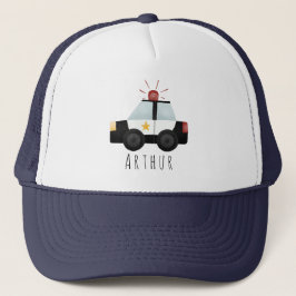 Casquette Garçons jolie police voiture et nom Enfants