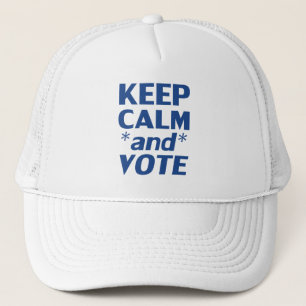 Casquette garder calme et voter typographie moderne bleu bla