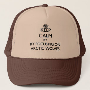 Casquette Gardez le calme en se concentrant sur les loups