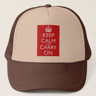 Casquette Gardez le calme et continuez : Rouge de pompe à