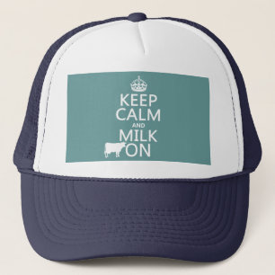 Casquette Gardez le calme et le lait allumé (vaches) (dans 