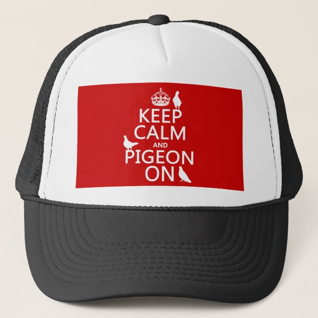 Casquette Gardez le calme et le pigeon dessus - toutes les (Devant)