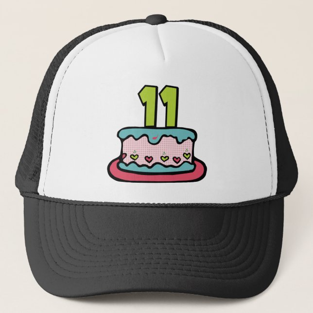 Casquette Gâteau d'anniversaire de 11 ans (Devant)