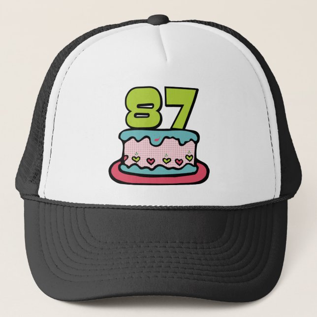 Casquette Gâteau d'anniversaire de 87 ans (Devant)