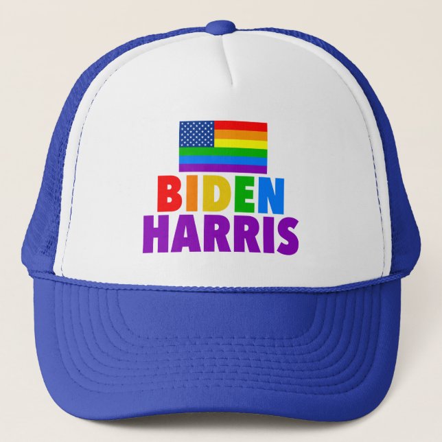Casquette Gay pride du drapeau américain Biden Harris Rainbo (Devant)