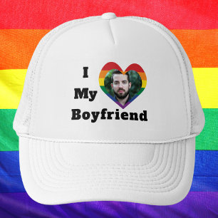Casquette Gay pride LGBTQ Photo personnalisée I Love My Boyf
