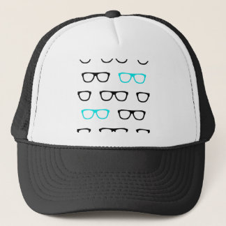 Casquette geek lunettes bleu geek