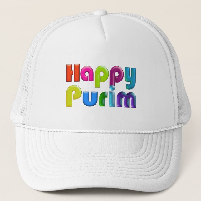 Casquette génial HEUREUX de camionneur de PURIM (Devant)