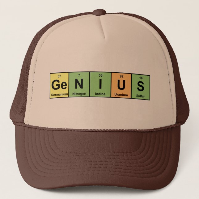 Casquette Génie - Tableau périodique des produits d'éléments (Devant)