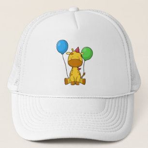 Casquette Girafe à l'anniversaire avec ballons