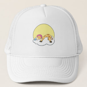 Casquette Girafe au coucher avec nuage et soleil