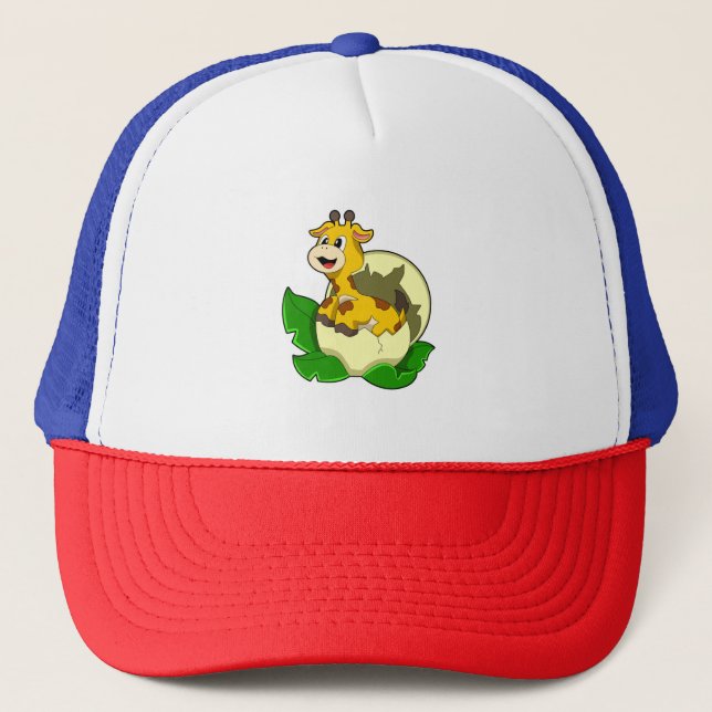 Casquette Girafe aux feuilles et oeufs (Devant)