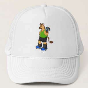 Casquette Girafe en tant que joueur de volleyball avec volle