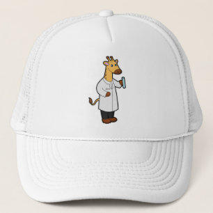 Casquette Giraffe comme docteur avec tube d'essai