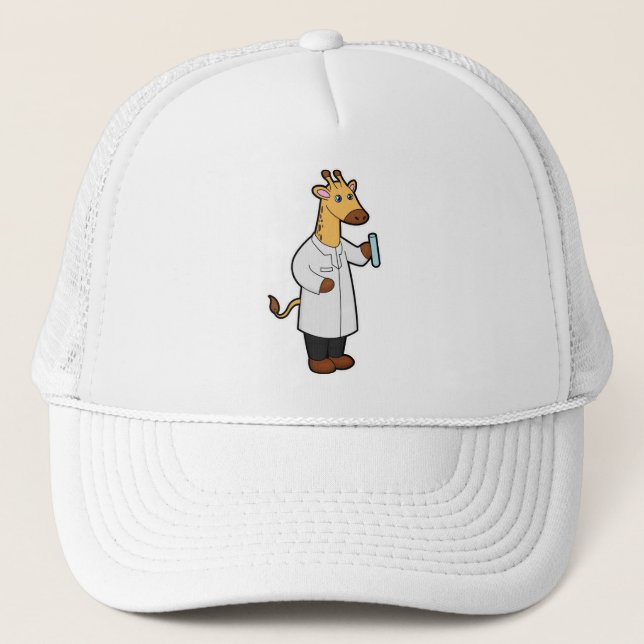 Casquette Giraffe comme docteur avec tube d'essai (Devant)
