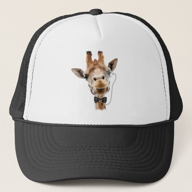 Casquette Giraffe drôle avec Bowtie et Monocle (Devant)