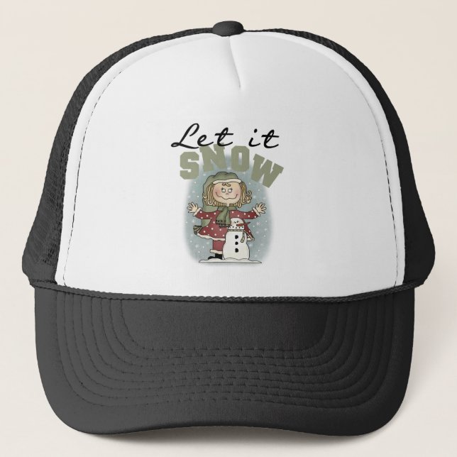 Casquette Girl and Snowman Let it Snow T-shirts (Devant)