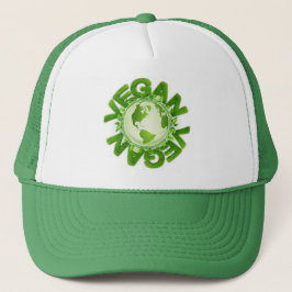 CASQUETTE GLOBE VÉGÉTALIEN DE LA TERRE EN VERT