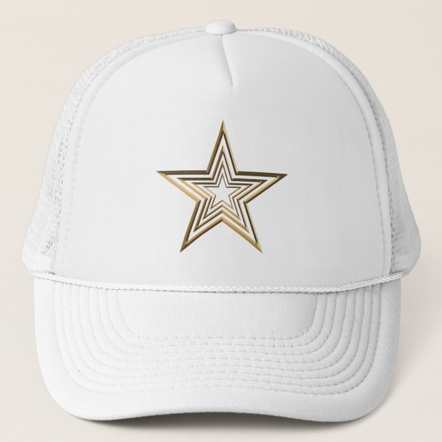 Casquette Gold étoiles moderne motif cool blanc (Devant)