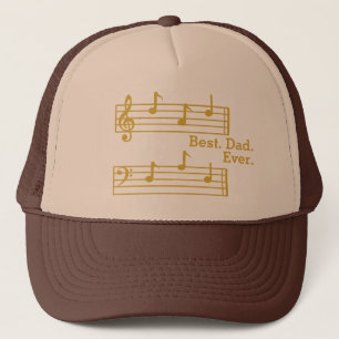 CASQUETTE GOLD MUSIC NOTES MEILLEUR PAPA JAMAIS TREBLE BASS