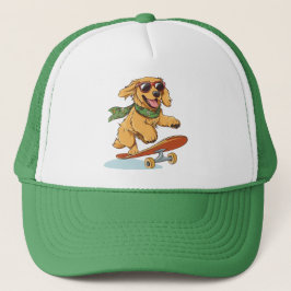 Casquette Golden Retriever Dog Skateboarding