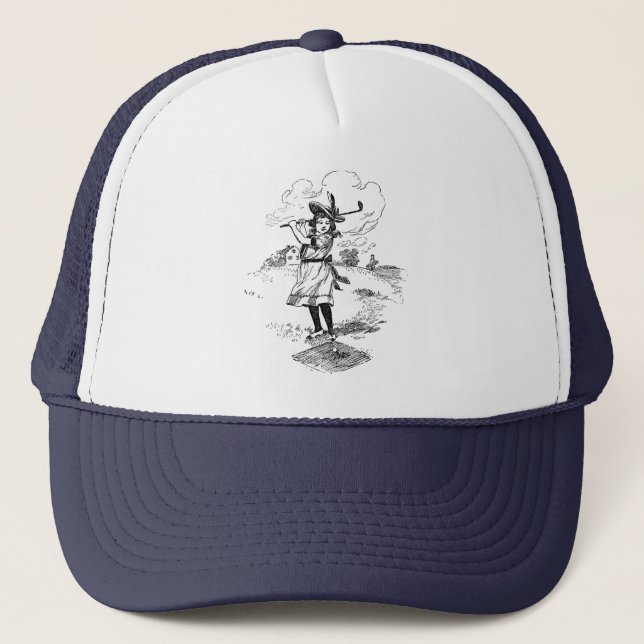 Casquette Golf Girl Golfing Art Vintage (Devant)