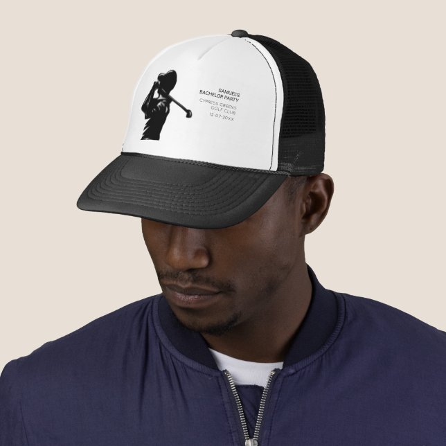 Casquette Golfeur noir Voyage de golf enterrement de vie de  (En situation)