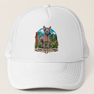 CASQUETTE GORRA CON LA IMAGEN DEL PERRO SIN PELO DEL PERU