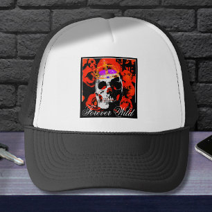 Casquette Gothique Crâne Roses rouges