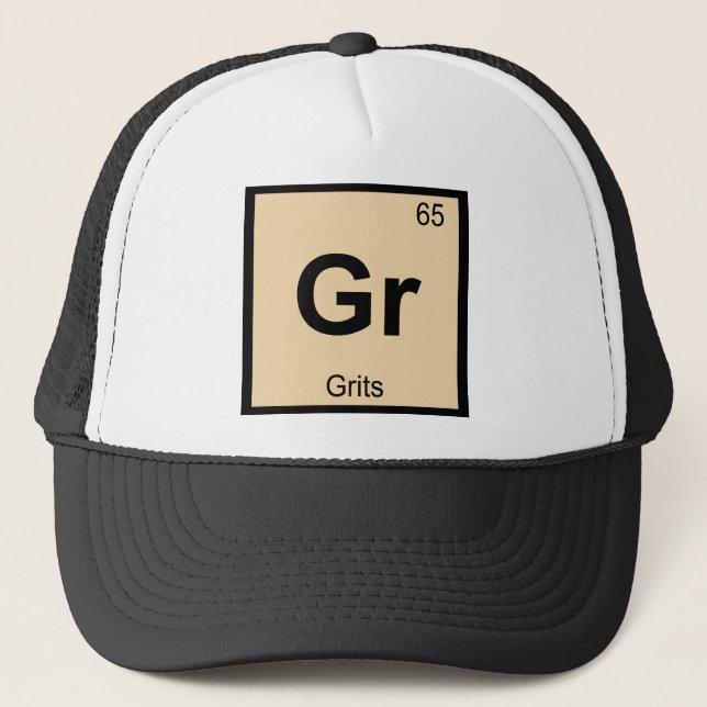 Casquette Gr - Symbole de tableau périodique de la chimie de (Devant)