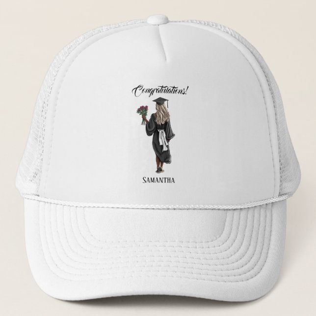 Casquette Graduation de l'aquarelle personnalisée (4) (Devant)