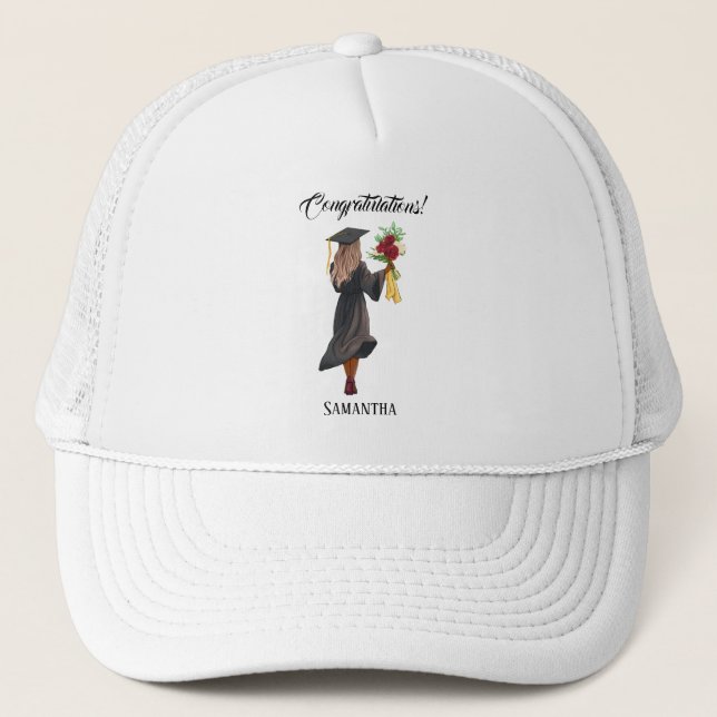 Casquette Graduation de l'aquarelle personnalisée (5) (Devant)
