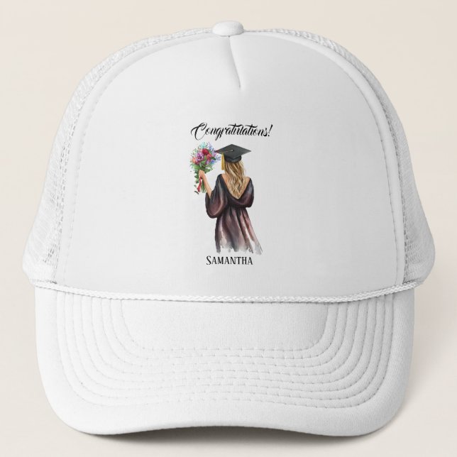 Casquette Graduation personnalisée en aquarelle (11) (Devant)