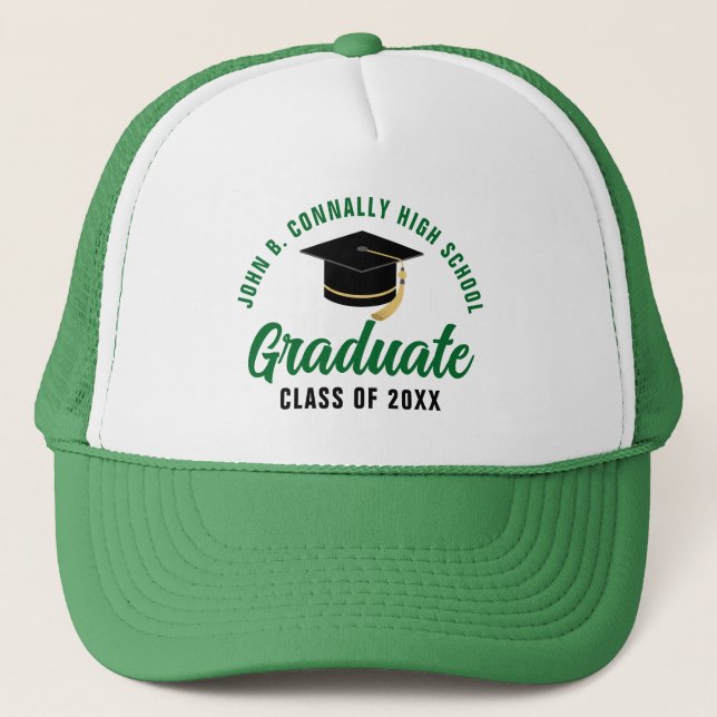Casquette Gradué vert personnalisable (Devant)