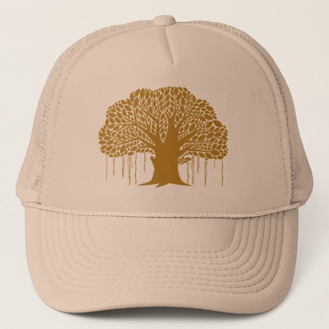 Casquette Grand arbre banian brun (Devant)