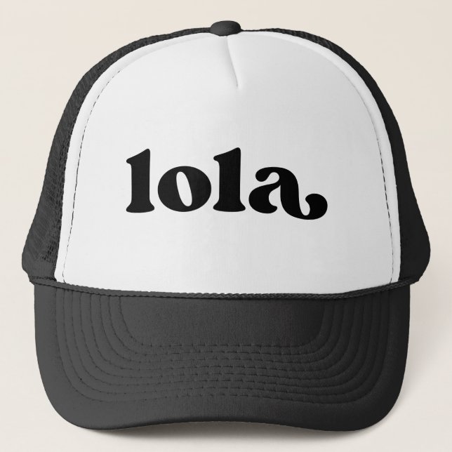 Casquette Grand-mère noire et blanche rétro Filipina Lola (Devant)