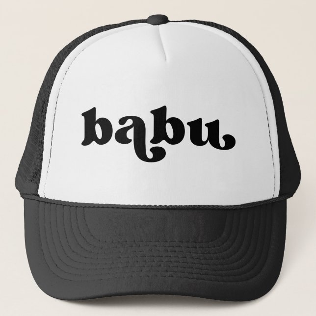 Casquette Grand-père noir et blanc rétro Africain Babu (Devant)