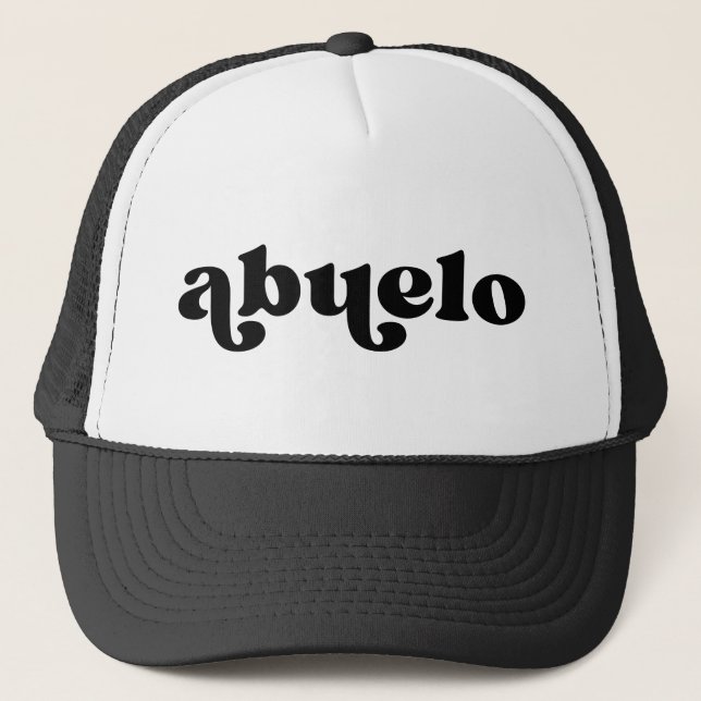 Casquette Grand-père noir et blanc rétro espagnol Abuelo (Devant)