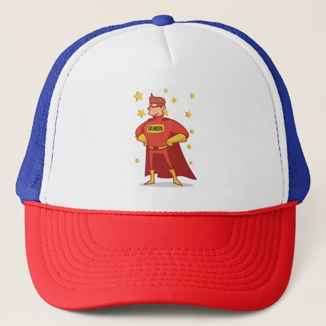 Casquette Grand-père Superhero, Fête des grands-parents (Devant)